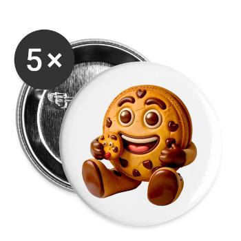 Cookie Character - Buttons small 1''/25 mm (5-pack) - white - Front