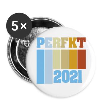 Einzigartig 2021 - Buttons klein 25 mm (5er Pack) - Weiß - Vorne