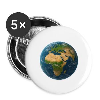 Erde - Buttons klein 25 mm (5er Pack) - Weiß - Vorne
