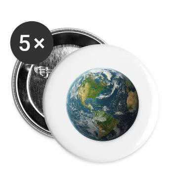 Erde - Buttons klein 25 mm (5er Pack) - Weiß - Vorne