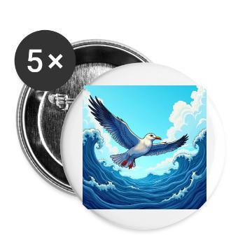 Bonjour, à la visite du port - Lot de 5 petits badges (25 mm) - blanc - Devant