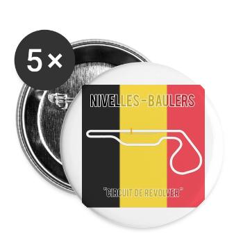 "Circuit de Revolver" - Buttons small 1''/25 mm (5-pack) - white - Front
