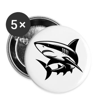 I've been to the Water Gym – Shark Fins Day - Buttons small 1''/25 mm (5-pack) - white - Front
