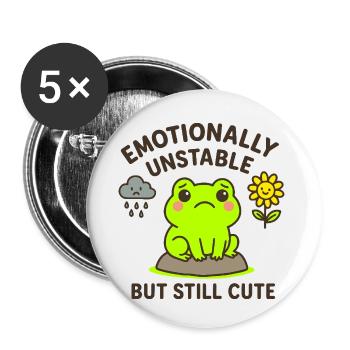 emotionally unstable - but still cute - Buttons klein 25 mm (5er Pack) - Weiß - Vorne