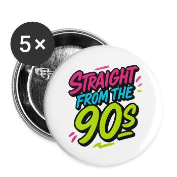 Straight from the 90s – Neon Graffiti Style Throwb - Buttons small 1''/25 mm (5-pack) - white - Front
