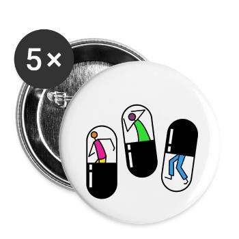 Tanz-Therapie - Buttons klein 25 mm (5er Pack) - Weiß - Vorne