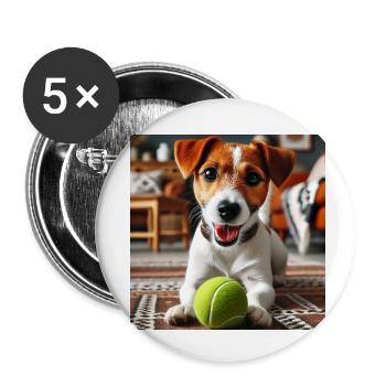Luke plays ball for a change - Buttons small 1''/25 mm (5-pack) - white - Front