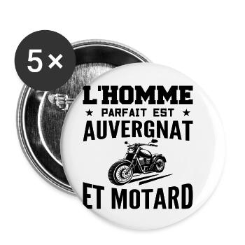 Der perfekte Mann ist ein Biker in der Auvergne - Buttons klein 25 mm (5er Pack) - Weiß - Vorne