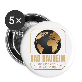 Bad Nauheim - Buttons klein 25 mm (5er Pack) - Weiß - Vorne