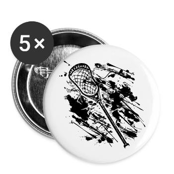 Lacrosse Schläger - Buttons klein 25 mm (5er Pack) - Weiß - Vorne