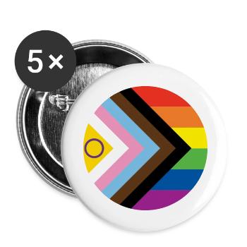 Drapeau de la fierté - Lot de 5 petits badges (25 mm) - blanc - Devant