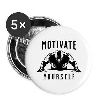 Motivate Yourself - Gym - Buttons small 1''/25 mm (5-pack) - white - Front
