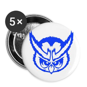 owl peeps evil cool face head comic - Buttons small 1''/25 mm (5-pack) - white - Front