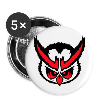 owl peeps evil cool face head comic - Buttons small 1''/25 mm (5-pack) - white - Front