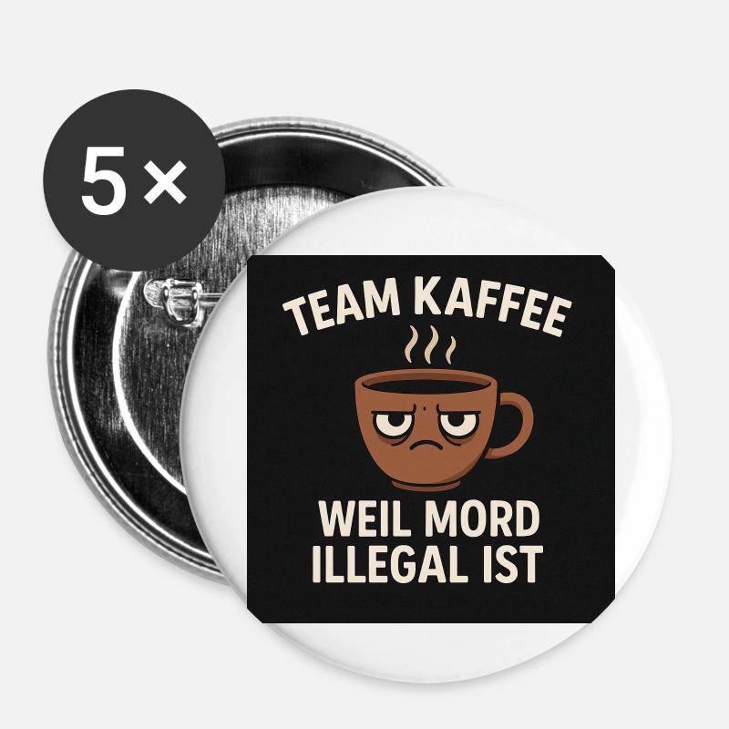 Team Coffee - Buttons small 1''/25 mm (5-pack) - white