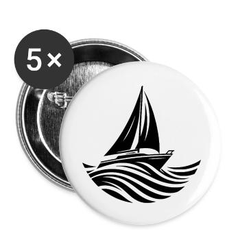 La navigation transforme les vagues en virages favoris - Lot de 5 petits badges (25 mm) - blanc - Devant