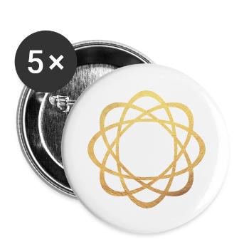 Yoga Luxury Gold Mandala Meditation Concentration - Buttons small 1''/25 mm (5-pack) - white - Front