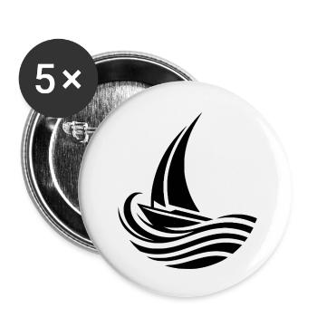 Segelclub Feeling für unterwegs - Buttons klein 25 mm (5er Pack) - Weiß - Vorne