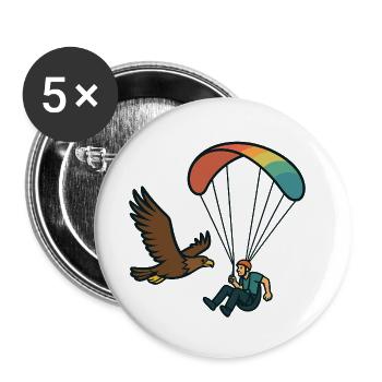 Parapentes et aigles - Lot de 5 petits badges (25 mm) - blanc - Devant