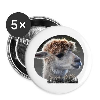 L’amour de l’alpaga - Lot de 5 petits badges (25 mm) - blanc - Devant