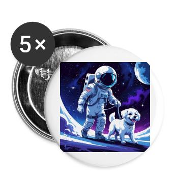 Moonwalk - Buttons klein 25 mm (5er Pack) - Weiß - Vorne