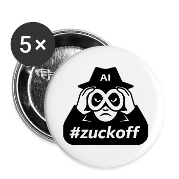 ZuckOff - Buttons small 1''/25 mm (5-pack) - white - Front
