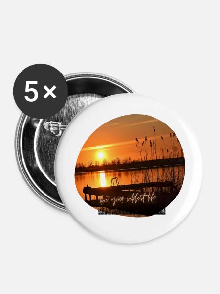 Sonnenuntergang - Buttons klein 25 mm (5er Pack) - Weiß