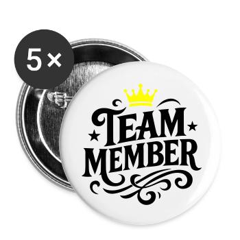 Groupe de membres de l’équipe - Lot de 5 petits badges (25 mm) - blanc - Devant