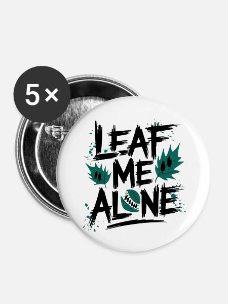 Leaf Me Alone - Buttons klein 25 mm (5er Pack) - Weiß