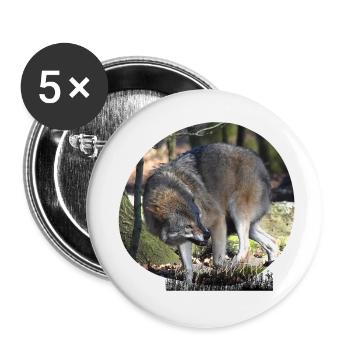 Amour du loup - Lot de 5 petits badges (25 mm) - blanc - Devant