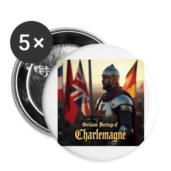 Flux Dev a medieval knight from the Crusades - Buttons klein 25 mm (5er Pack) - Weiß - Vorne