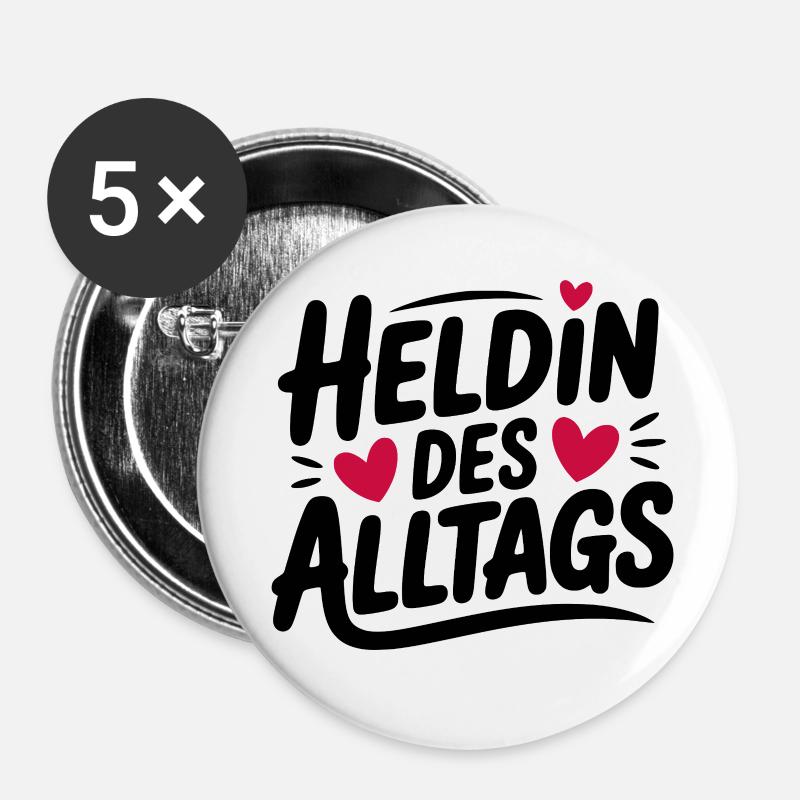 Everyday Heroine Design - Buttons small 1''/25 mm (5-pack) - white