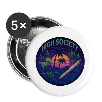 High Society - Buttons klein 25 mm (5er Pack) - Weiß - Vorne