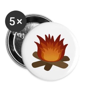 Feu de camp - Lot de 5 petits badges (25 mm) - blanc - Devant