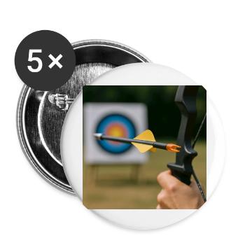 Archerie - Lot de 5 petits badges (25 mm) - blanc - Devant