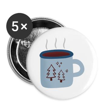 Hot Tea - Buttons small 1''/25 mm (5-pack) - white - Front