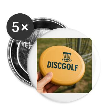 Discgolf - Frisbeegolf - Buttons klein 25 mm (5er Pack) - Weiß - Vorne