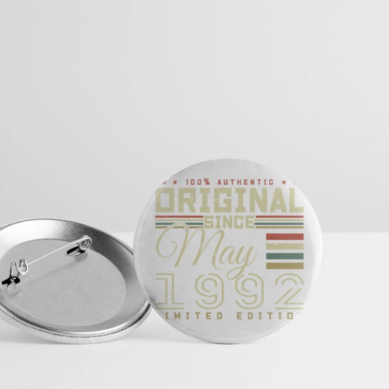 Gift Anniversaire Mai 1992, Gift May 1992 Buttons klein 25 mm (5er Pack)