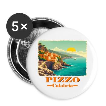 Pizzo Calabria orange - Buttons small 1''/25 mm (5-pack) - white - Front