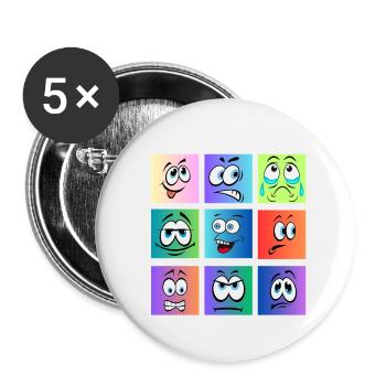 faces coloring - Buttons klein 25 mm (5er Pack) - Weiß - Vorne