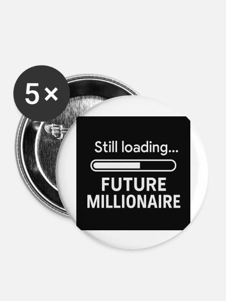 Millionärsclub - Buttons klein 25 mm (5er Pack) - Weiß