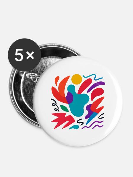 Abstract CLR - Buttons klein 25 mm (5er Pack) - Weiß
