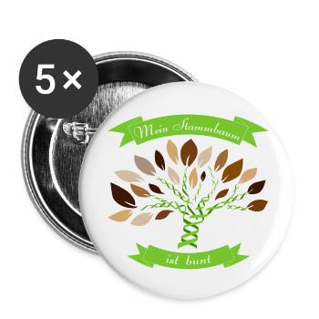 Mein Stammbaum ist bunt - Buttons klein 25 mm (5er Pack) - Weiß - Vorne