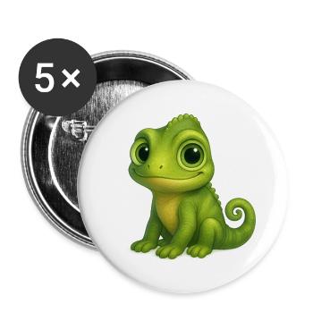 Chameleon – colourful and enchanting - Buttons small 1''/25 mm (5-pack) - white - Front