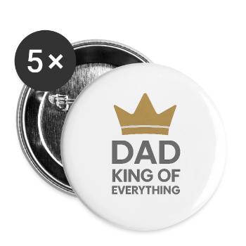 Dad King of Everything - Buttons small 1''/25 mm (5-pack) - white - Front