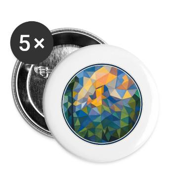 Paysage de montagne cubiste - Lot de 5 petits badges (25 mm) - blanc - Devant