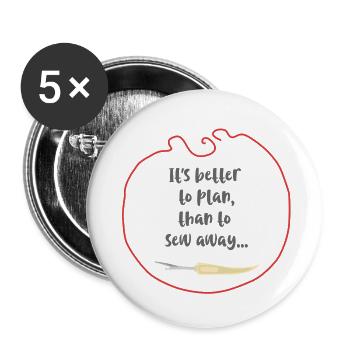 Sew Plan - Buttons small 1''/25 mm (5-pack) - white - Front