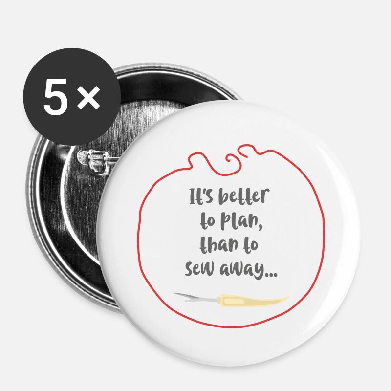 Sew Plan - Buttons small 1''/25 mm (5-pack) - white
