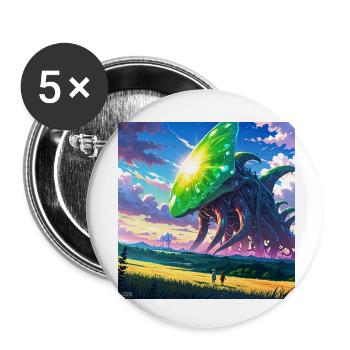 Leonardo Anime XL - Buttons klein 25 mm (5er Pack) - Weiß - Vorne