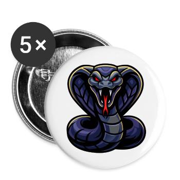 Cobra – Blaze Fury | Urban Zodiac Mascot - Buttons small 1''/25 mm (5-pack) - white - Front